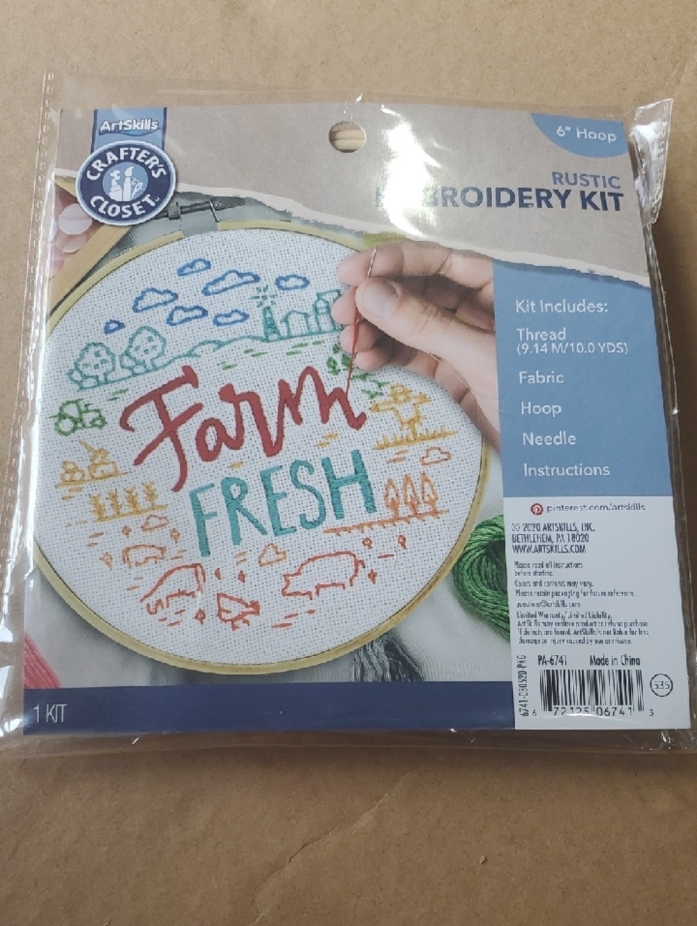 Farm Fresh Rustic Embroidery Kit - Multicolor